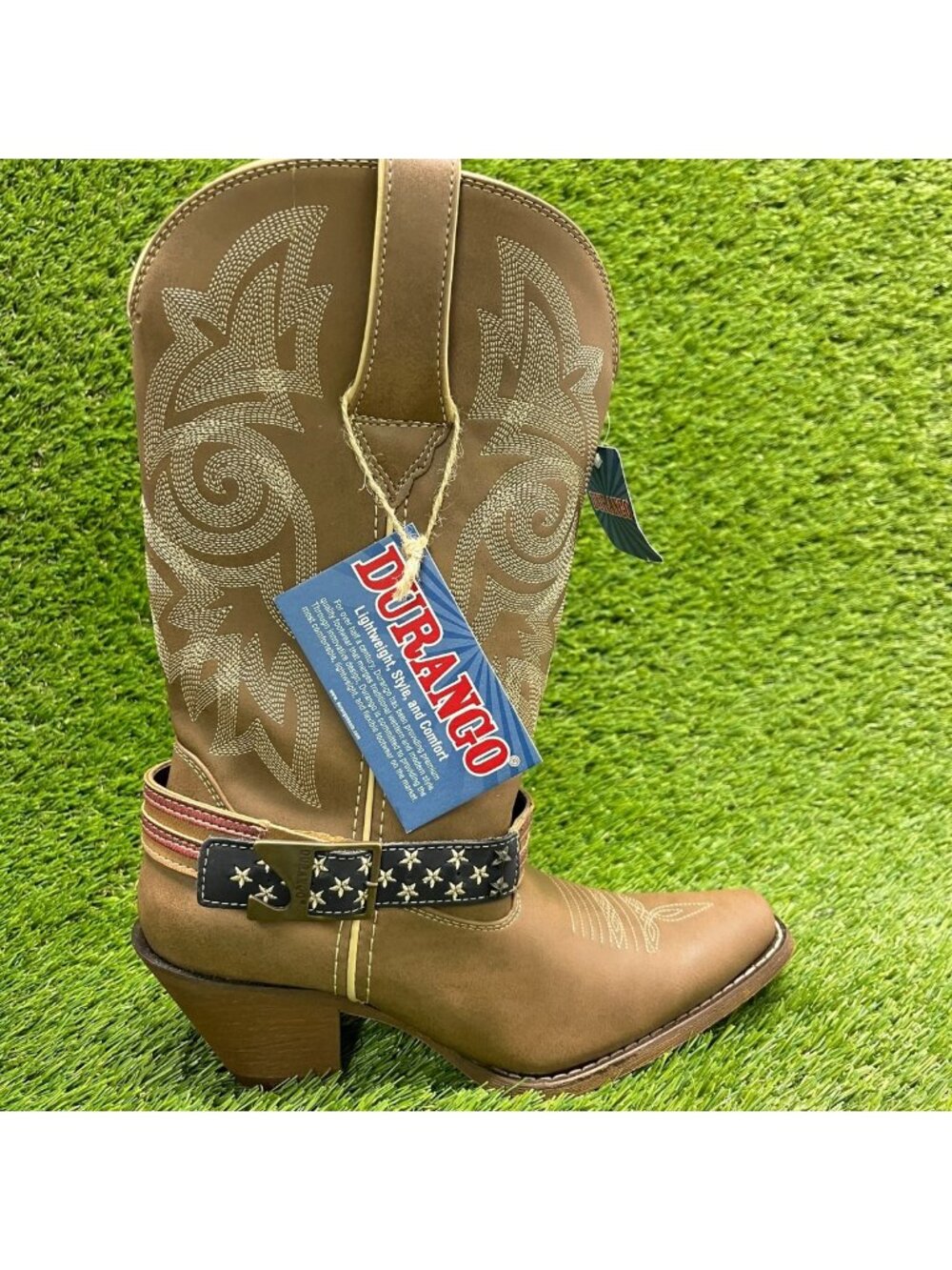 Durango Crush 12" Womens Size 7 Brown Cowgirl Western Snip Toe Fashion Boots